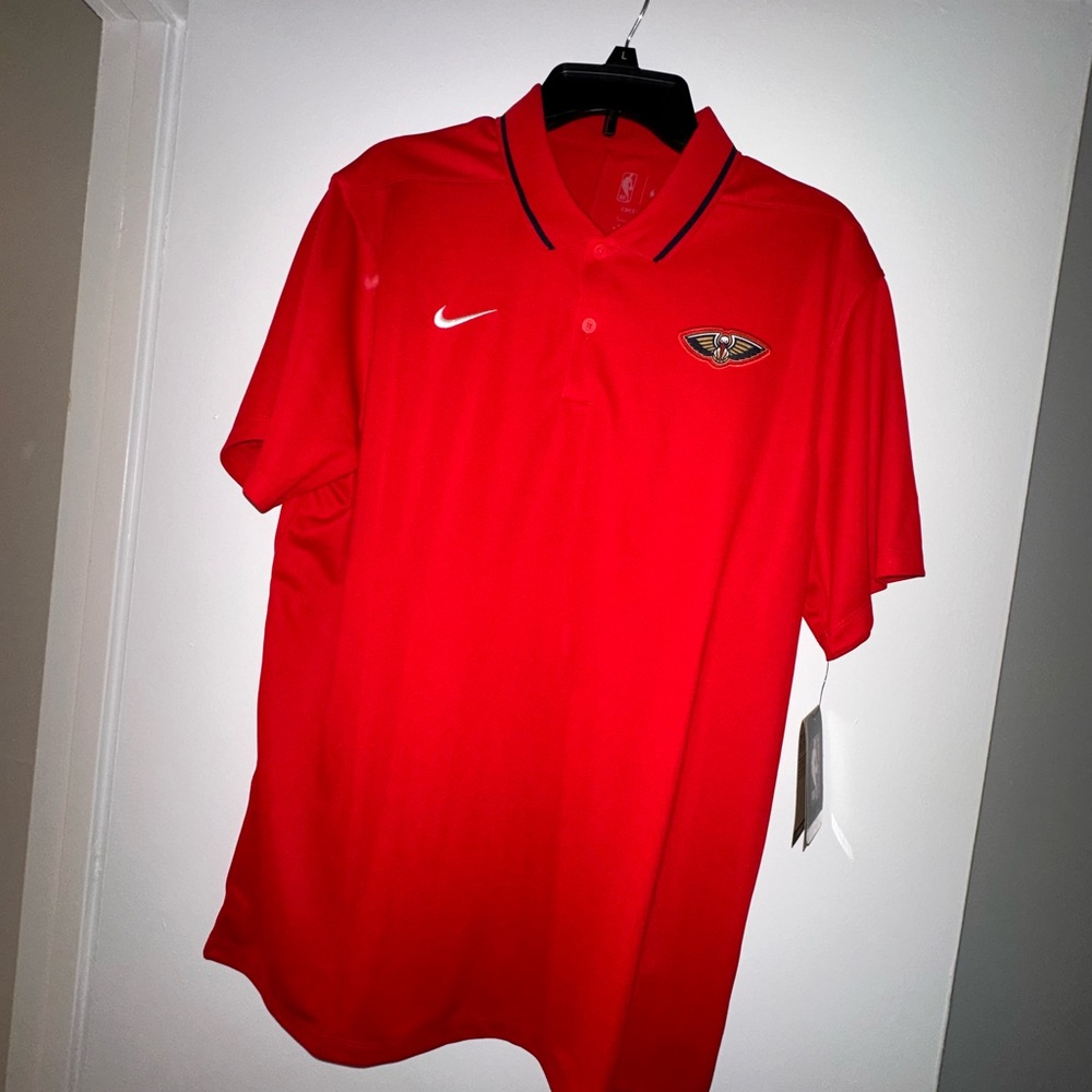 Nike Men’s Red Polo with Embroidered Team Patch